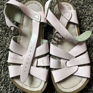 Kids' Salt Water Pink Leather Sandals size 13
